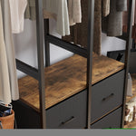 ZUN Independent wardrobe manager, clothes rack, multiple storage racks and non-woven drawer, bedroom 73152047