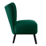 ZUN Unique Style Green Velvet Covering Accent Chair Button-Tufted Back Brown Finish Wood Legs Modern B01143824