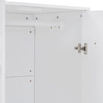 ZUN Wooden Wardrobe Cabinet with Hanging Rod, Storage Armoires with Doors ,White WF320864AAK