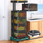 ZUN Joybos® Rotating Multi-Layer Kitchen Metal Shelf with Wheels 18935012