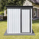 ZUN Metal garden sheds 5ftx4ft outdoor storage sheds White+Grey W1350114590