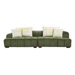 ZUN 103.9" Modern Couch Corduroy Fabric Comfy Sofa with Rubber Wood Legs, 4 Pillows for Living Room, WF309991AAF