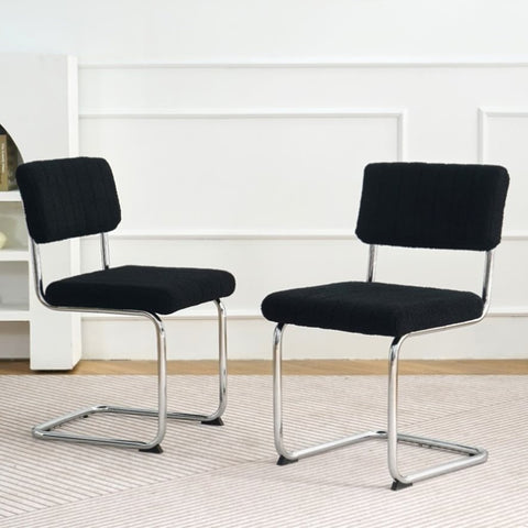 ZUN Modern simple light luxury dining Black Family bedroom stool back Dressing Student W210131941