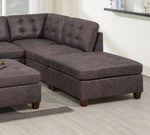 ZUN Living Room Furniture Tufted Armless Dark Brown Breathable Leatherette 1pc Cushion Armless B011127815