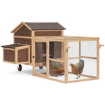 ZUN Chicken Coop with Wheels and handrails,Weatherproof Outdoor Chicken Coop with Nesting Box, Outdoor W142782621