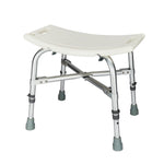 ZUN Medical Bathroom Safety Shower Tub Heavy Duty Aluminium Alloy Bath Chair Bench White 59860305