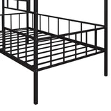 ZUN Metal House Bed Frame Twin Size with Slatted Support No Box Spring Needed Black MF289091AAB