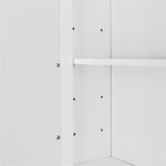 ZUN Single Door Mirror Indoor Bathroom Wall Mounted Cabinet Shelf White 65527537