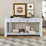 ZUN TREXM Console Table/Sofa Table with Storage Drawers and Bottom Shelf for Entryway Hallway WF287219AAK