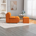 ZUN House hold Accent Chair with Ottoman, Cushioned deep seat no armrest accent single lazy chair for W1588127239