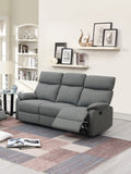 ZUN Gray Color Burlap Fabric Recliner Motion Sofa 1pc Couch Manual Motion Sofa Living Room Furniture B011133821