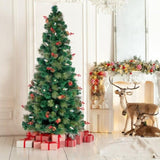 ZUN 6.5ft Pre-Lit Fiber Optical Christmas Tree with Colorful Lights and 260 Branch Tips 67750212