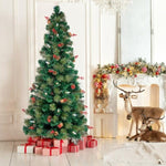 ZUN 7.5ft Pre-Lit Fiber Optical Christmas Tree with Colorful Lights and 300 Branch Tips 04168930