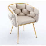 ZUN Luxury modern simple leisure velvet single sofa chair bedroom lazy person household dresser stool W117067862