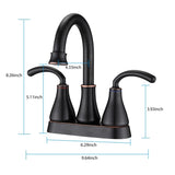 ZUN 2-Handle Bathroom Sink Faucet with Pop-up Drain Oil-Rubbed Bronze W122458636