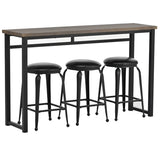 ZUN TREXM 4-Piece Kitchen Counter Height Table Set, Industrial Bar Table with 3 Barstools for WF303352AAD