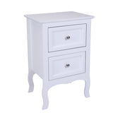 ZUN Country Style Two-Tier Night Table Large Size White 32687265