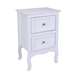 ZUN Country Style Two-Tier Night Table Large Size White 38797159