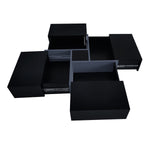 ZUN ON-TREND Unique Design Coffee Table with 4 Hidden Storage Compartments, Square Cocktail Table with WF305182AAB