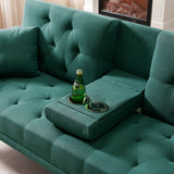 ZUN Multi-functional linen sofa bed-Dark Green 70195524