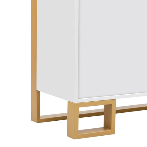 ZUN TREXM Modern Style 59"L Sideboard with Large Storage Space and Gold Metal Legs for Living Room and WF304363AAK