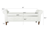 ZUN White Multifunctional Storage Rectangular Sofa Stool W112853714