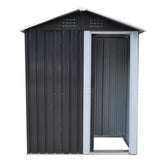 ZUN XWT009 Metal storage shed outdoor black and white backyard storing tools W1711115549