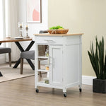 ZUN Compact Kitchen Island Cart on Wheels, Rolling Utility Trolley Cart White-AS 63960762