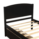 ZUN Twin size Platform Bed with Two Drawers, Espresso WF194280AAP