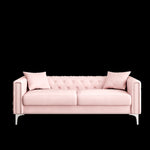 ZUN Charming Addition: 83" Pink Velvet Triple Sofa Set with 2 Complimentary Pillows – Ideal for Any W1278131612