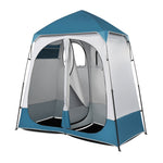 ZUN 229*229*122cm Oxford Cloth Double Dressing Tent Blue/White 03192884