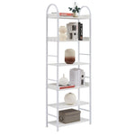 ZUN 70.8 Inch Tall Bookshelf, 6-tier Shelves with Round Top Frame, MDF Boards, Adjustable Foot Pads, WF299105AAK