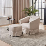 ZUN Swivel Barrel Chair With Ottoman, Swivel Accent Chairs Armchair for Living Room, Reading Chairs for W1361141713