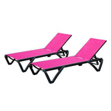 ZUN Outdoor Lounge Chair, 2 Pieces Aluminum Plastic Patio Chaise Lounge with 5 Position Adjustable W1859P149685