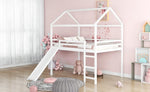 ZUN Full Size Loft Bed with Slide, House Bed with Slide,White WF286246AAK