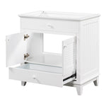 ZUN 30" Bathroom Vanity Base without Sink, Bathroom Cabinet with Two Doors and One Drawer, White WF294109AAK