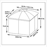 ZUN 10x10 Ft Outdoor Patio Garden Gazebo Canopy, Outdoor Shading, Gazebo Tent With Curtains W41941372