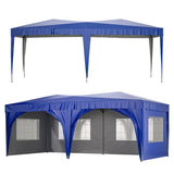 ZUN 10'x20' EZ Pop Up Canopy Outdoor Portable Party Folding Tent with 6 Removable Sidewalls Carry Bag W1212136045