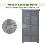 ZUN TOPMAXen Garden Shed 3-tier Patio Storage Cabinet Outdoor Organizeren Lockers with Fir WF285327AAE