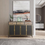 ZUN 48" Wide 4 Doors Modern Sideboard with 3 Top Drawers, Freestanding Sideboard Storage Cabinet W75741394