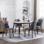 ZUN Zen Zone PU Dining Chair With Iron Metal Black Plated Legs, Suitable For dining room, bar counter, W117082452