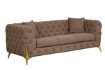 ZUN Contempo Modern Style Buckle Fabric Sofa Made with Wood in Brown B009139145