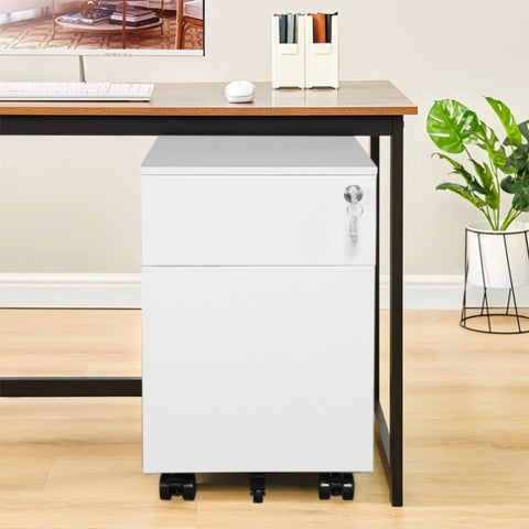 ZUN 2 Drawer Mobile File Cabinet with Lock Metal Filing Cabinet for Legal/Letter/A4/F4 Size, Fully W141172162