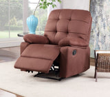 ZUN Contemporary Chocolate Color Plush Microfiber Motion Recliner Chair 1pc Couch Manual Motion Plush B011P163878