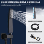 ZUN Shower System Shower Faucet Combo Set Wall Mounted with 10" Rainfall Shower Head and handheld shower 64887851