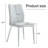 ZUN Four light gray dining chairs. A medieval modern chair made of PU material with soft cushions and W1151135519