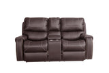 ZUN Faux Leather Reclining Sofa Couch Loveseat Sofa for Living Room Brown W87683977