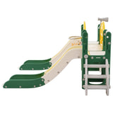 ZUN Kids Slide Playset Structure 7 in 1, Freestanding Spaceship Set with Slide, Arch Tunnel, Ring Toss PP322884AAL