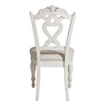ZUN Victorian Style Antique White Desk Chair 1pc Upholstered Cushioned Seat Traditional Craving Wooden B011P151480