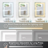 ZUN 20x28 Inch LED Lighted Bathroom Mirror with 3 Colors Light, Wall Mounted Bathroom Vanity Mirror with W156267685